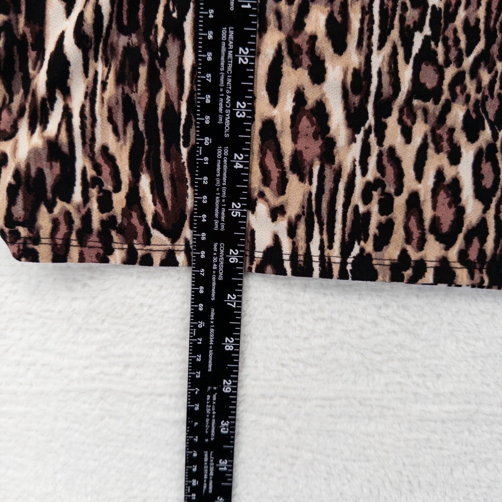Maurices One Shoulder Top Large Brown Leopard Print Stretch Knit Mob Wife New - Picture 7 of 11
